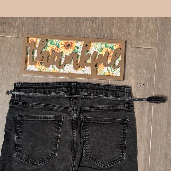 Free People We the Free, Skinny Ankle Jeans, Black, Split Raw Hem, Size 27 - Picture 11 of 13